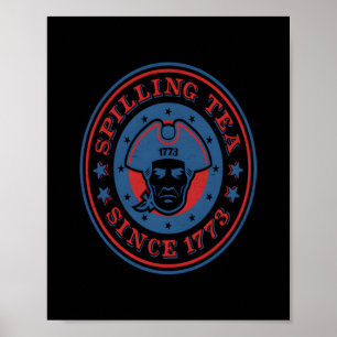 Grappige 4 juli koloniale morsen thee sinds 1773 poster