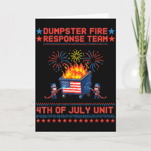 Grappige 4 juli patriottische vuilcontainerbrand r kaart