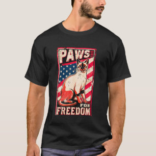 Grappige 4 juli Siamees kattenliefhebber Amerikaan T-shirt