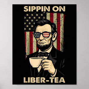 Grappige 4 juli Sippin Op Liber-thee Vrijheid Onaf Poster