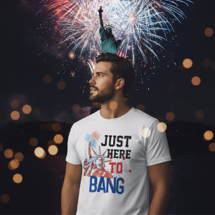 Grappige 4 juli Vrijheidsbeeld Vuurwerk Grafiek T-shirt