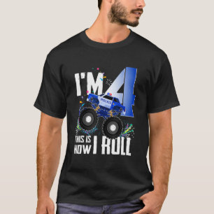 Grappige 4e verjaardag Kinder, ik ben 4 politie Mo T-shirt