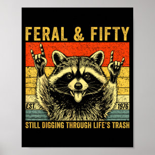 Grappige 50e verjaardag est 1976 wild &amp; vijfti poster