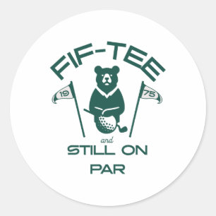 Grappige 50e verjaardag Golfer Vintage 1975 Golfli Ronde Sticker