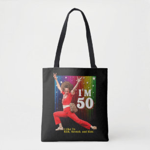 Grappige 50e verjaardag Kick & Stretch Sally O'Mal Draagtas