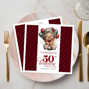 Grappige 50e verjaardag oma feest papieren servett servet