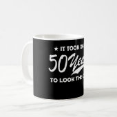 Grappige 50e verjaardag Retro typografie Koffiemok (Voorkant links)
