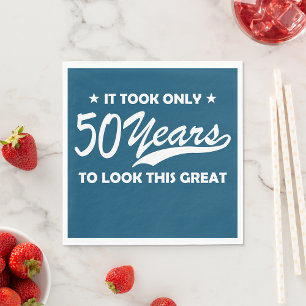 Grappige 50e verjaardag Retro typografie Servet
