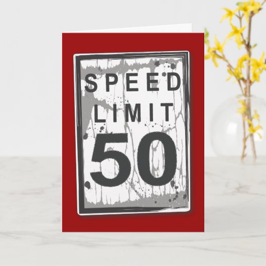 Grappige 50e verjaardag snelheidslimiet Kaart (Gele Bloem)
