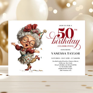 Grappige 50e verjaardag vrouw whimische feestkaart kaart