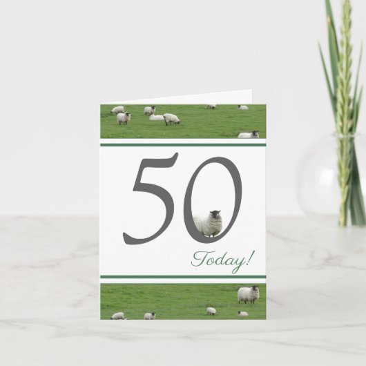 Grappige 50ste verjaardag schapenkaart kaart (Voorkant)
