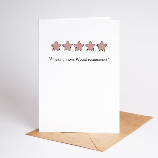 Grappige 5-sterren Review Moederdag Feestdagen Kaart