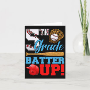 Grappige 5e klas Batter omhoog honkbal eerste dag Kaart