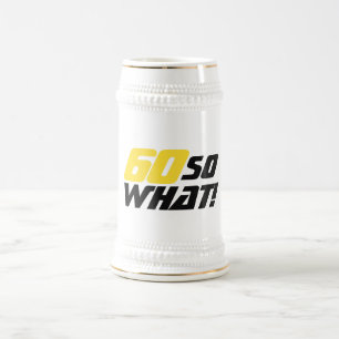 Grappige 60 dus Wat Typografie 60ste Verjaardag Bierpul