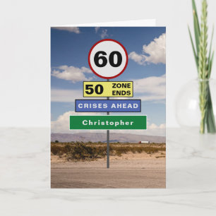 Grappige 60e verjaardag Humor verkeersborden Voeg  Kaart