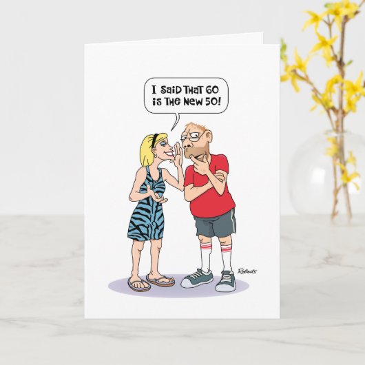 Grappige 60e Verjaardag Kaart voor Mannen (Gele Bloem)