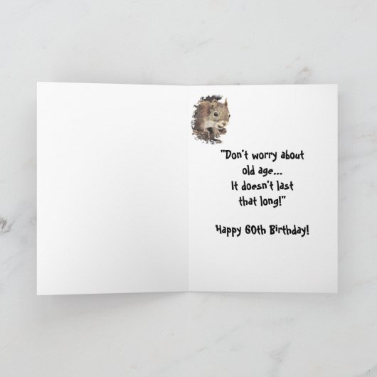 Grappige 60e verjaardag van de oude leeftijd eekho kaart (Binnen)