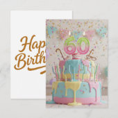 Grappige 60e verjaardagstaart met kaarsjes (Voorkant / Achterkant)