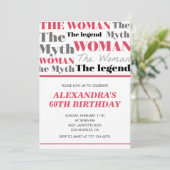 Grappige 60ste verjaardag nodigt haar Myth Legend  Kaart (Staand voorkant)