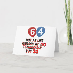 Grappige 64ste verjaardag design kaart