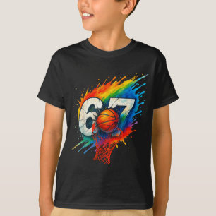 Grappige 67 Basketbal Zes Zeven 6 7 Meme 67 T-shirt