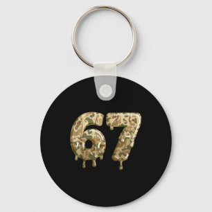 Grappige 67 Camo Drip Meme Zes Zeven Alpha Slang Sleutelhanger