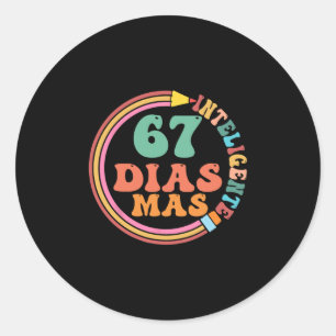 Grappige 67 Dagen Slimmer Meme Spaanse Leraar Kind Ronde Sticker