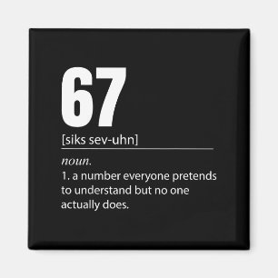 Grappige 67 Definitie De Betekenis Van 67 Meme Zes Magneet