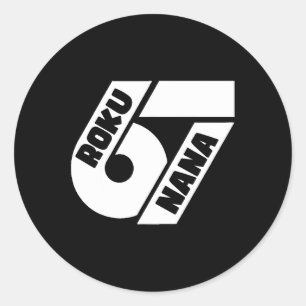 Grappige 67 Japanse Meme Roku Nana Grafisch ontwer Ronde Sticker