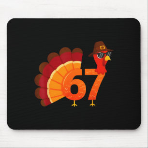 Grappige 67 kalkoen meme thanksgiving humor ontwer muismat