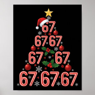 Grappige 67 Kerstboom Candy Cane Meme Vakantie Poster