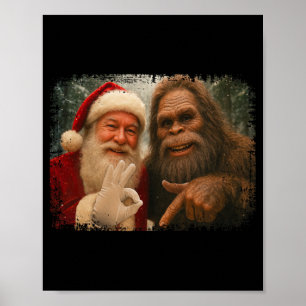 Grappige 67 Kerstman Met Bigfoot Zes Zeven 6 7 Mem Poster