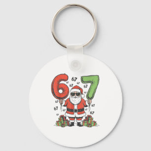 Grappige 67 Kerstman Zes Zeven Kerstmis 67 Meme Br Sleutelhanger