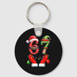 Grappige 67 Kerstmis 6 7 Meme Pyjama's Vakantie Ge Sleutelhanger