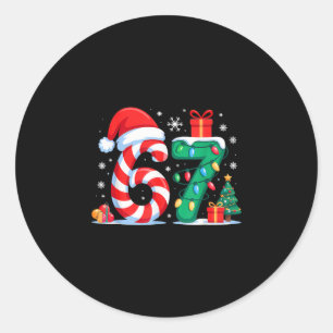 Grappige 67 Kerstmis 6 7 Zes Zeven Meme 6 7 Overee Ronde Sticker