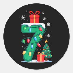Grappige 67 Kerstmis 6 7 Zes Zeven Meme 6 7 Overee Ronde Sticker