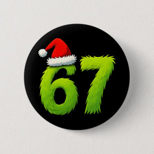 Grappige 67 Kerstmis Zes Zeven Meme 6 7 Tienerjong Ronde Button 5,7 Cm