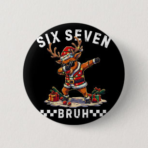 Grappige 67 Kerstmis Zes Zeven Meme Dabbing Rendie Ronde Button 5,7 Cm