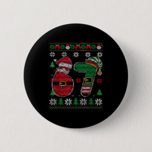 Grappige 67 Meme 6 7 Horrortrui Voor Kerst Jongens Ronde Button 5,7 Cm