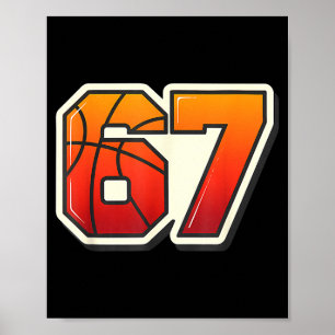 Grappige 67 Meme Basketbal Ijs Drip Zes Zeven Poster