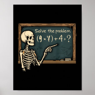 Grappige 67 Meme Brainrot Grapjas Halloween Skelet Poster
