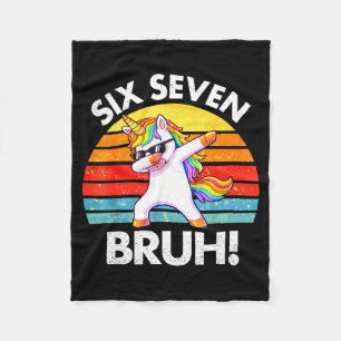 Grappige 67 Meme Dabbing Eenhoorn Zes Zeven 6 7 Ki Fleece Deken