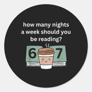 Grappige 67 Meme Engelse leraar Lezer Boekliefhebb Ronde Sticker