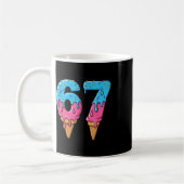 Grappige 67 Meme Ijs Drip Zes Zeven Gen Z Koffiemok (Links)