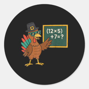 Grappige 67 Meme Kalkoen Wiskunde Leraar Thanksgiv Ronde Sticker