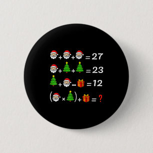 Grappige 67 Meme Kerstmis Wiskunde Docent Kerstman Ronde Button 5,7 Cm