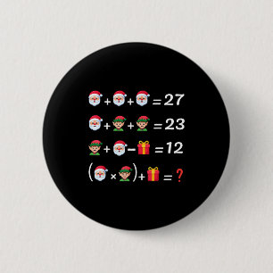 Grappige 67 Meme Kerstmis Wiskunde Docent Kerstman Ronde Button 5,7 Cm