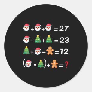 Grappige 67 Meme Kerstmis Wiskunde Docent Kerstman Ronde Sticker