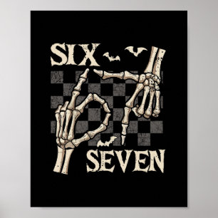 Grappige 67 Meme Skelet Hand 6 7 Halloween Shirts Poster