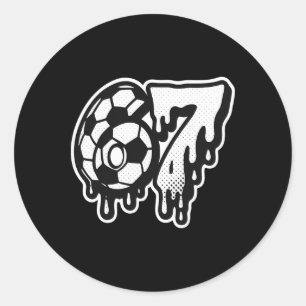 Grappige 67 Meme Slang Voetbal Ijs Drip Zes Zeven Ronde Sticker